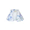 Rainsisters Women's Peplum Belt In White With Flower Print: Floral White In White