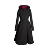 Rainsisters Women's Black / Pink / Purple Black Coat With Fuchsia Pink Lining: Pink Ruby In Black