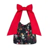 Rainsisters Women's Black / Red Darling Rose Bow Tote Bag