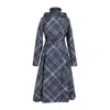 Rainsisters Women's Blue Coat With Front Pleats: Duchess In Blue In Blue