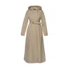 Rainsisters Women's Brown Long Coat With Trapeze Cut In Beige: Classic Trench In Brown