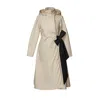 Rainsisters Women's Brown / Neutrals Beige Coat In A-line Cut With A Bow: Desirable Bow In Brown