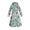 Rainsisters Women's Fit & Flare Coat With A-line Skirt In White: Charming Rose In White