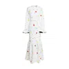 Rainsisters Women's Floral Long Sleeve Maxi Dress In White: Dancing Romance In White