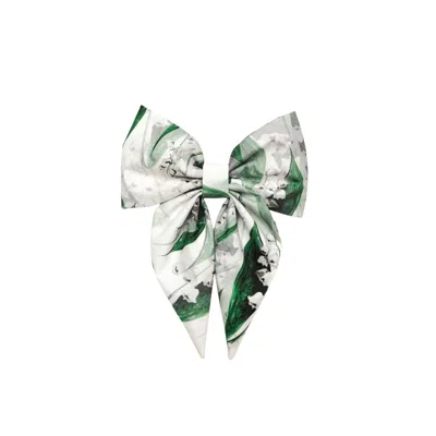 Rainsisters Women's Green / White Hair Bow Clip: Whispers Of May In Multi