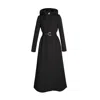 Rainsisters Women's Long Black Waterproof Coat In A-line Cut: Black Classic In Black