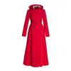 Rainsisters Women's Long Red Waterproof Coat In A-line Cut: Classic Red In Red