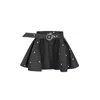 Rainsisters Women's Peplum Belt In Black With White Dots: Timeless Polka Dots In Black