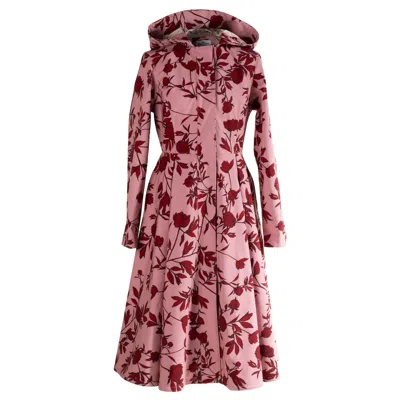 Rainsisters Women's Pink / Purple / Red Waterproof Pink Coat With Flower Print: Peony Bloom In Pink/purple/red