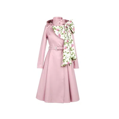Rainsisters Women's Pink Trench Coat: Rosie Bow