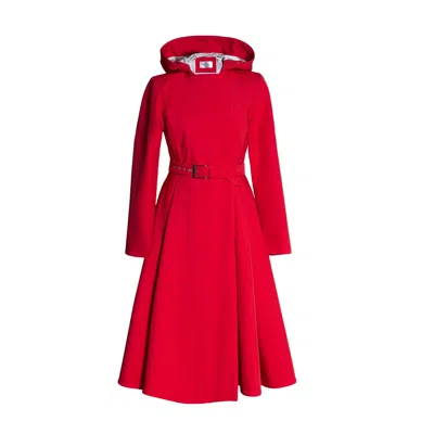 Rainsisters Women's Red Fitted And Flared Design Coat: Queen Of Hearts