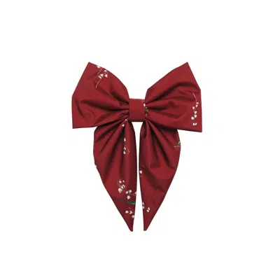 Rainsisters Women's Red Hair Bow Clip: Crimson Lily