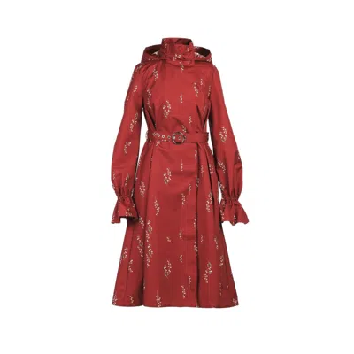 Rainsisters Women's Red Spring Coat: Crimson Lily