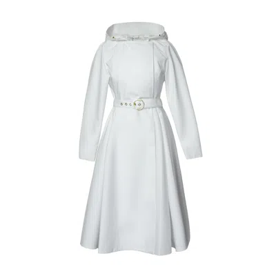 Rainsisters Women's White Water Resistant Trench Coat: Heavenly White