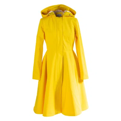 Rainsisters Women's Yellow / Orange Fitted & Flared Yellow Raincoat In Yellow Sun
