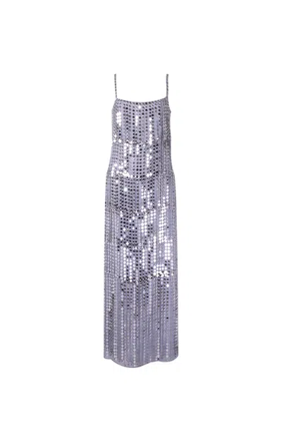 Raisa Vanessa Glittered Maxi Dress In Silver