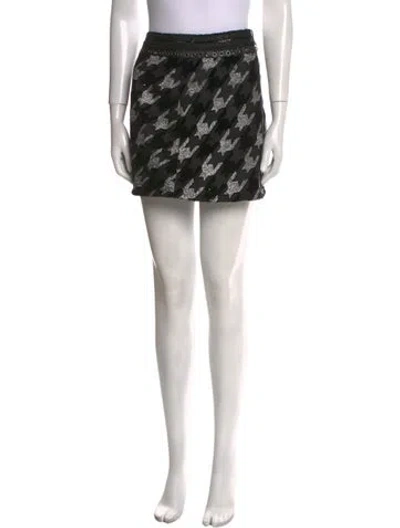 Pre-owned Raisa Vanessa Printed Mini Skirt In Black