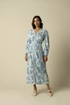 Raishma Aaliyah Blue Cotton Dress In Blue