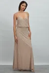 Raishma Women's Taupe Embellished Maxi Dress In Nude