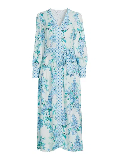 Raishma Women's Blue / White Aaliyah Blue Cotton Dress In Blue/white