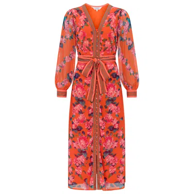 Raishma Women's Athena Orange Dress In Red