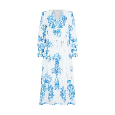 Raishma Women's Blue Kleo Cotton Dress