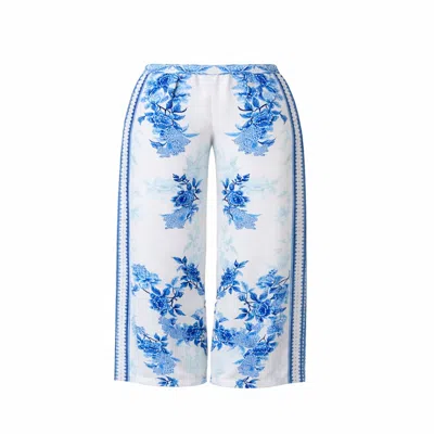 Raishma Women's Blue Myra Trousers In White