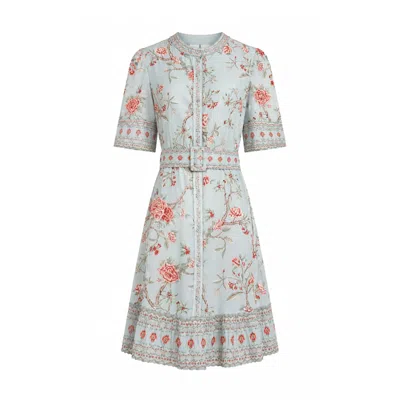 Raishma Women's Everly Blue Floral Dress In Gray