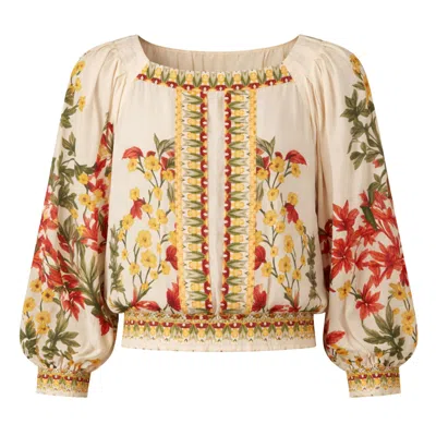 Raishma Women's Neutrals Crystal Viscose Shirt In White