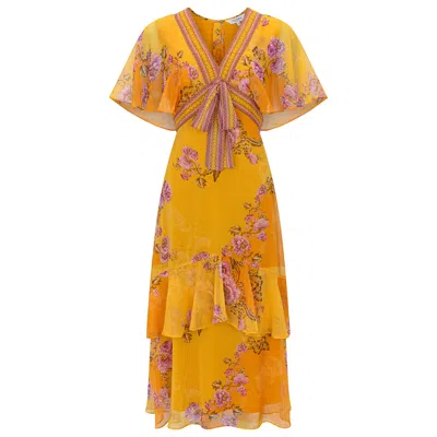 Raishma Women's Orange Katie Yellow Dress In Multi