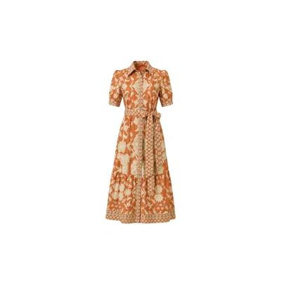 Raishma Women's Orange Linda  Dress In Multi