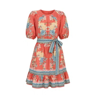 Raishma Petula Orange Dress In Multi