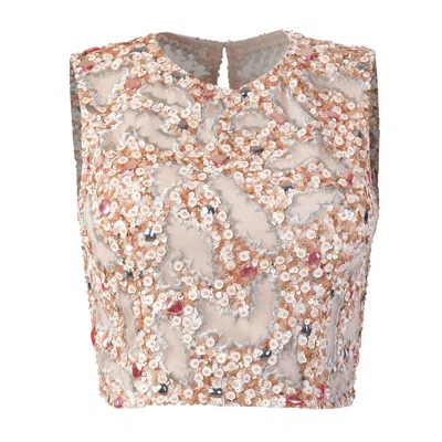 Raishma Women's Pink Blush Crop Top In Multi