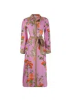 Raishma Women's Pink / Purple Enola Lilac Midi Floral Dress