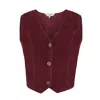 Raishma Women's Red Milan Burgundy Waistcoat In Red