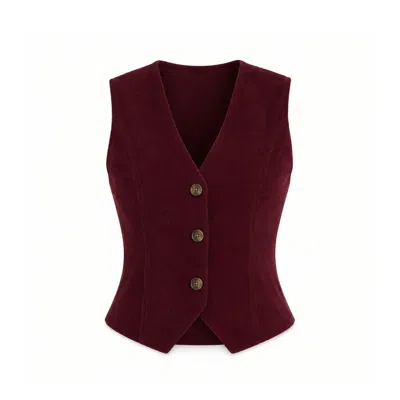 Raishma Women's Red Milan Burgundy  Waistcoat