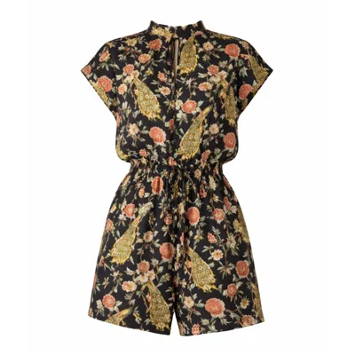 Raishma Women's Samara Black  Playsuit In Multi