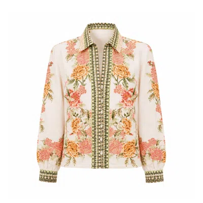 Raishma Women's White Amani Cream  Shirt In Multi