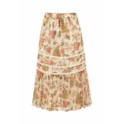 Raishma Women's White Renee Cream  Skirt In Brown