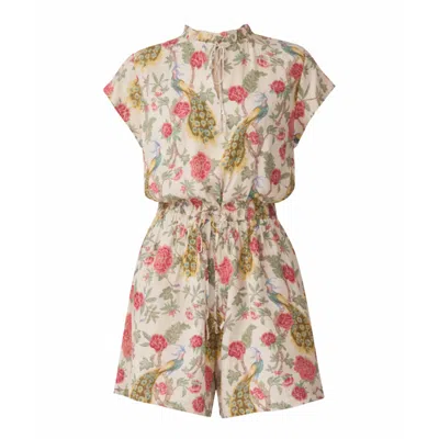 Raishma Women's White Samara Cream  Playsuit In Multi
