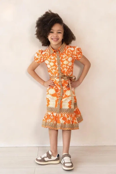 Raishma Kids Rosey Orange Dress
