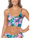 Raisins Juniors Aruba Printed Cropped Tankini Luna Printed Bikini Bottoms