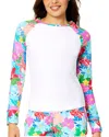 Raisins Back Zip Rashguard In White