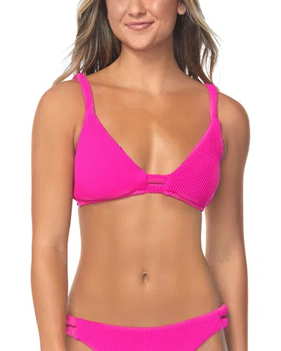 Raisins Juniors' Pisces Ribbed Bikini Top In Pink