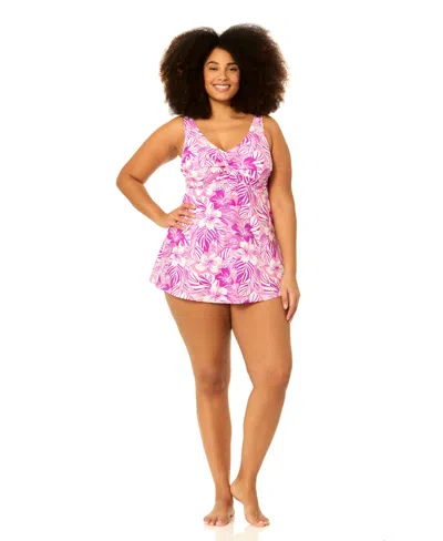 Raisins Curve Plus Size Lucia Printed One-piece Swim Dress In Multi