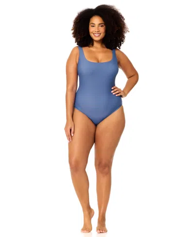 Raisins Curve Plus Size Shaka One-piece Swimsuit In Blue