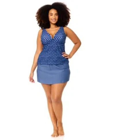 Raisins Curve Plus Size Sydney V Neck Tankini Top Skirt In Nude