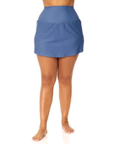 Raisins Curve Plus Size Trendy Bravo Swim Skirt In Blue