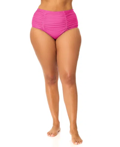 Raisins Curve Plus Size Trendy Costa Full-coverage Swim Bottoms In Pink