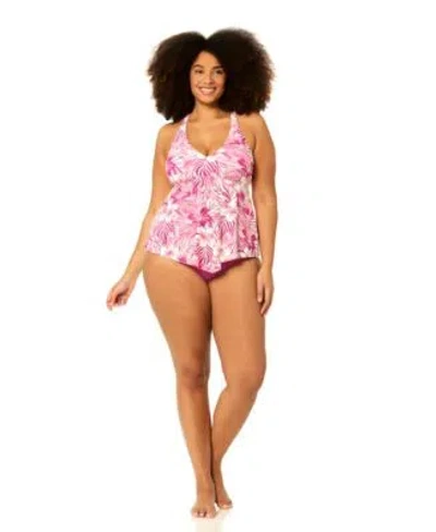 Raisins Curve Plus Size Underwire Floral Print Swim Tankini Top Bottoms In Multi
